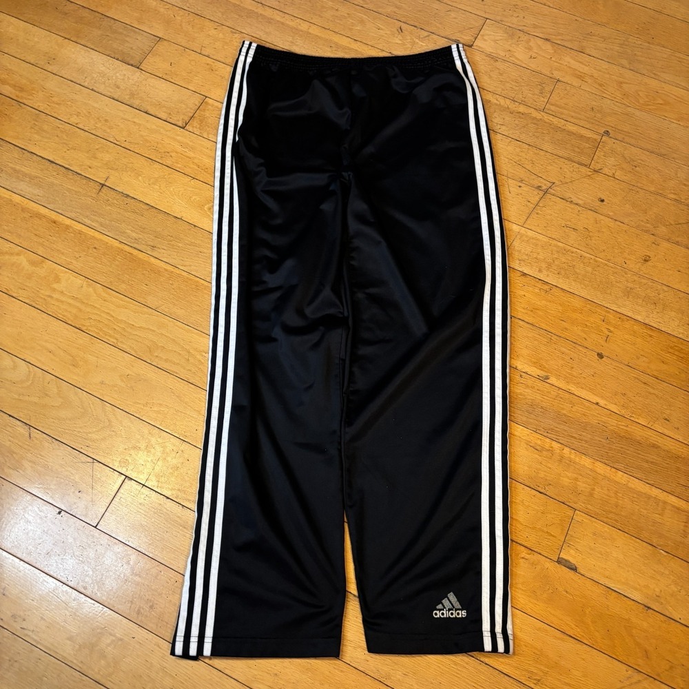 Adidas Vintage Y2K Tearaway Snap Pants Mens L Black White Stripe MiUSA - Picture 2 of 10